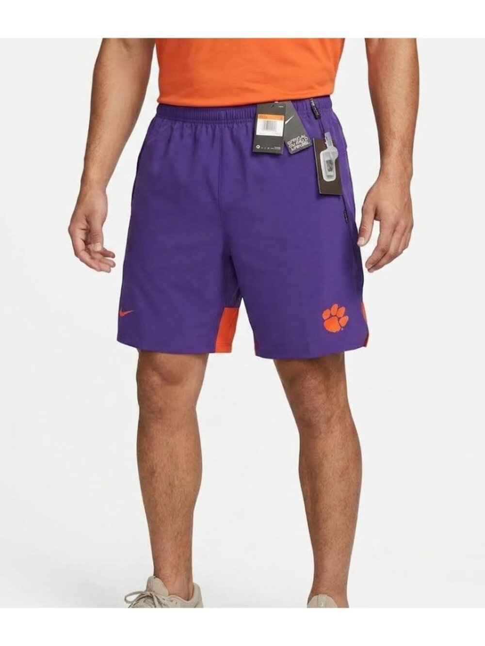 Clemson Tigers 4XL Nike Flex Dri-Fit Mens On Field Shorts - Purple/orange NEW!